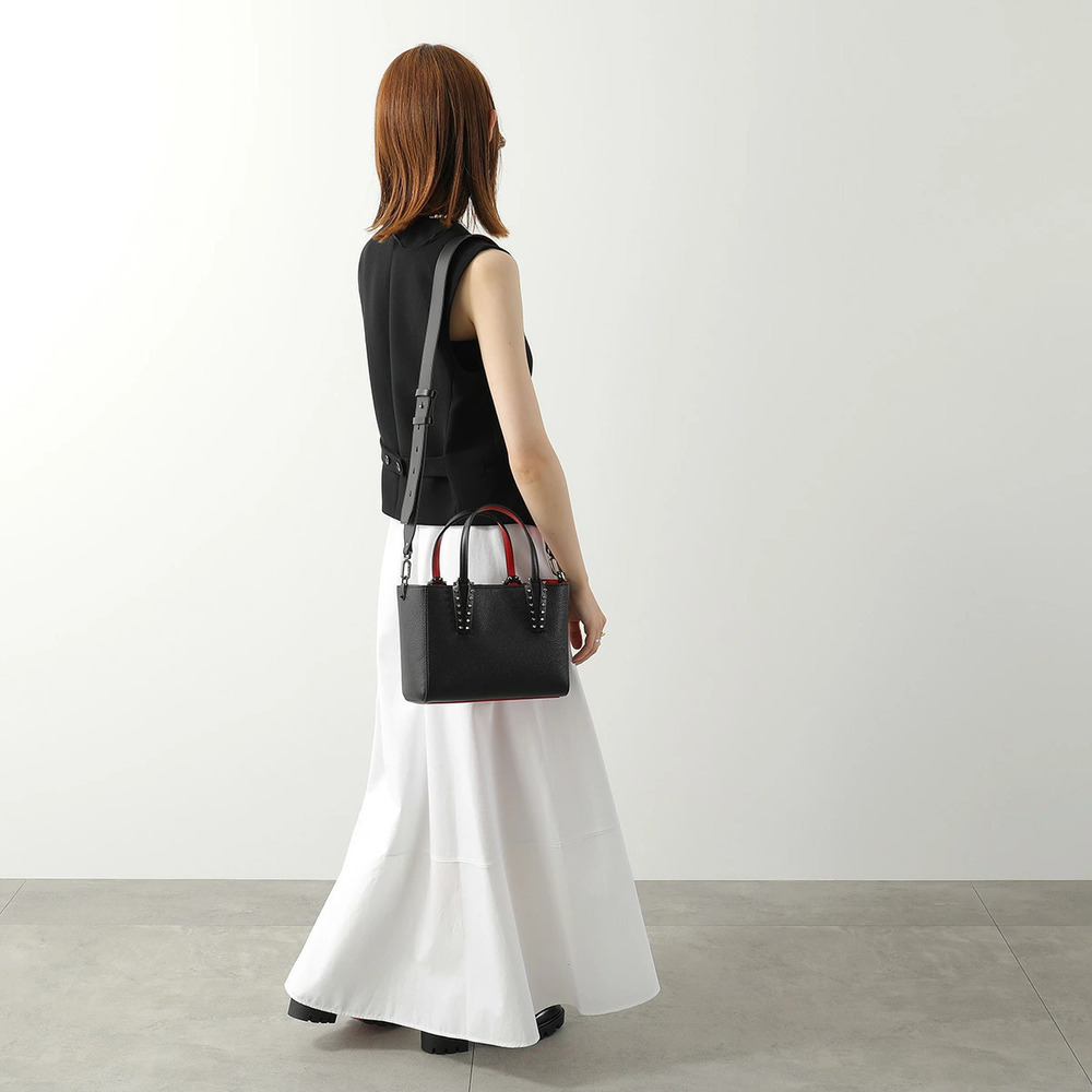 Christian Louboutin CABATA Shoulder Bag Handbag BLACK GUN METAL